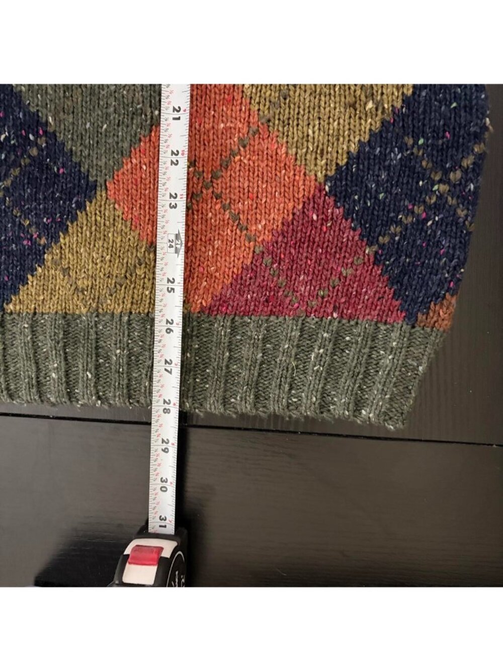 90s argyle preppy wool sweater - Picture 7 of 8